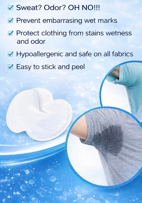 Underarm Sweat Pads (20 Pcs Pack ) | Ultra-Absorbent | No Sweat Stains