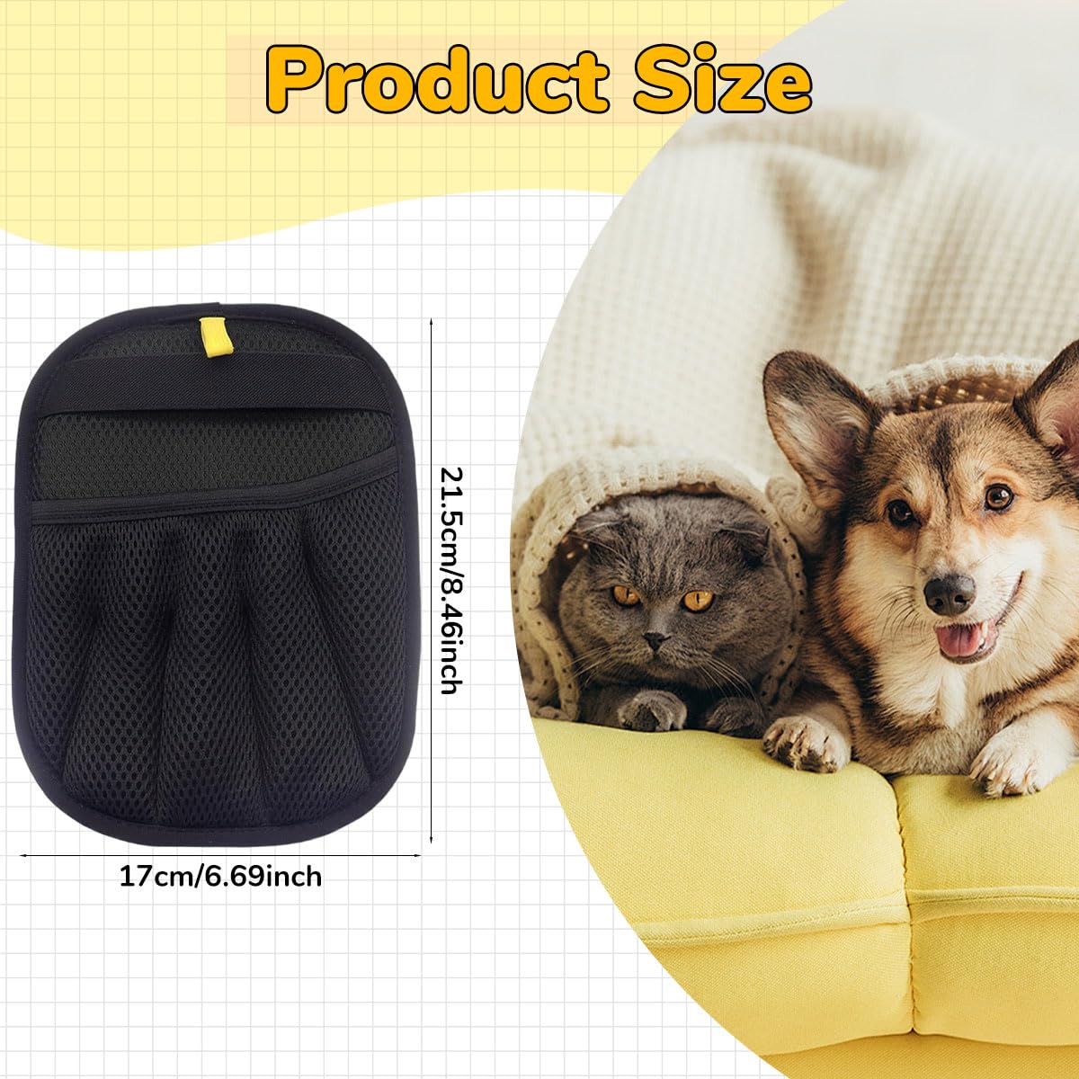 Pet Hair Remover Gloves – Pack of 2 | Reusable Pet Grooming & Lint Removal Gloves