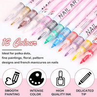 12 colors nail art maker pen set { premium quality }