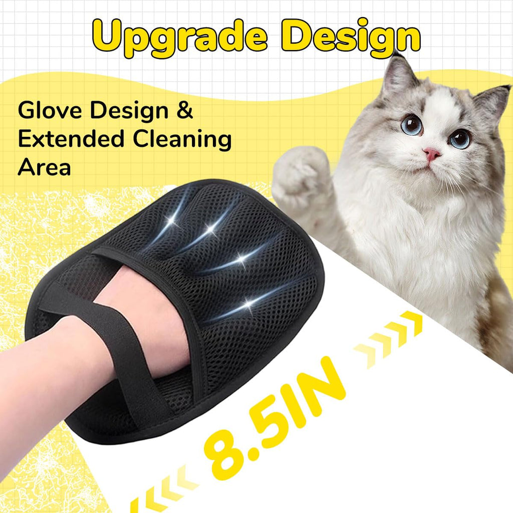 Pet Hair Remover Gloves – Pack of 2 | Reusable Pet Grooming & Lint Removal Gloves